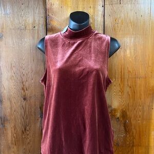 J. Crew Velvet Sleeveless Top in Burgundy